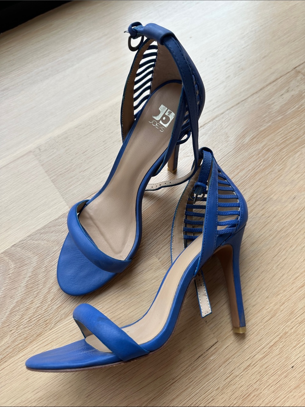 Joe's Jeans Blue Strappy Ankle-Tie High Heels